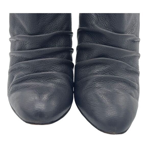 Bebe NORA Boots Womens 7 Leather Slouchy Heeled Bootie Coastal Cowgirl Boho Chic - Picture 3 of 13